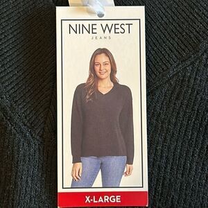 NEW Nine West Black V Neck Sweater